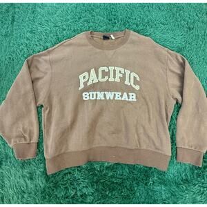 90s PacSun Pacific Sunwear Brown CrewNeck Sweatshirt Size M UNISEX Y2K
